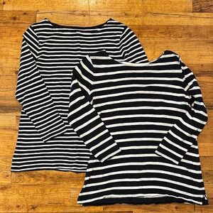Set of Old Navy Black and White Striped Women's Tops